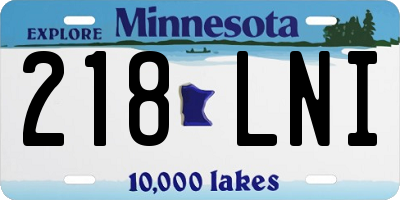 MN license plate 218LNI