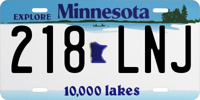 MN license plate 218LNJ