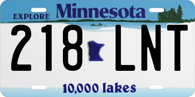 MN license plate 218LNT
