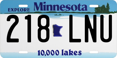 MN license plate 218LNU