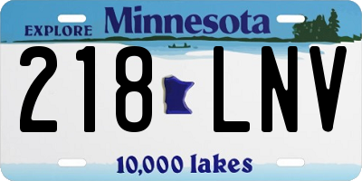 MN license plate 218LNV