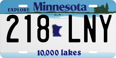 MN license plate 218LNY