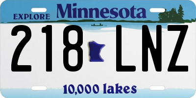 MN license plate 218LNZ