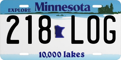 MN license plate 218LOG