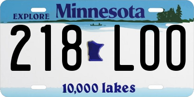 MN license plate 218LOO