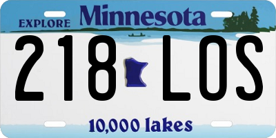 MN license plate 218LOS