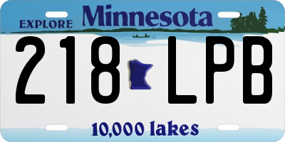 MN license plate 218LPB