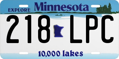 MN license plate 218LPC