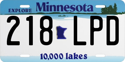 MN license plate 218LPD