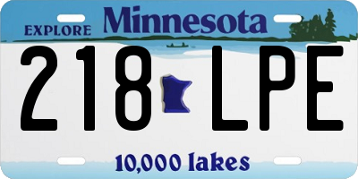 MN license plate 218LPE