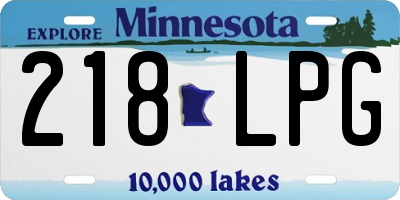 MN license plate 218LPG