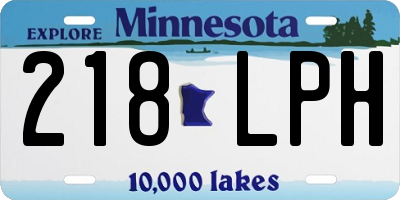 MN license plate 218LPH