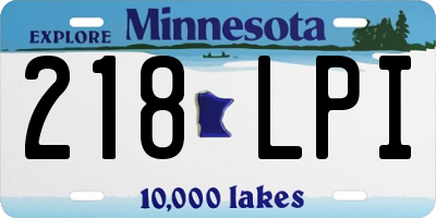 MN license plate 218LPI