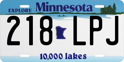 MN license plate 218LPJ