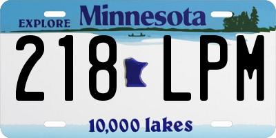 MN license plate 218LPM