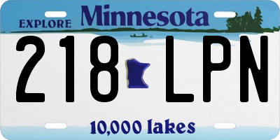 MN license plate 218LPN