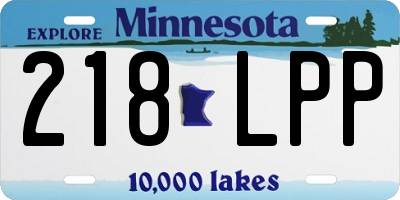 MN license plate 218LPP