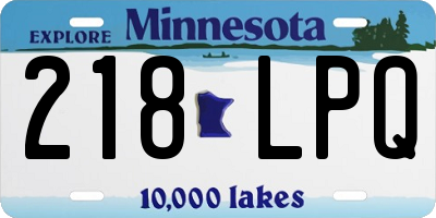 MN license plate 218LPQ