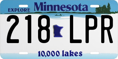 MN license plate 218LPR