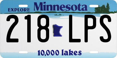 MN license plate 218LPS