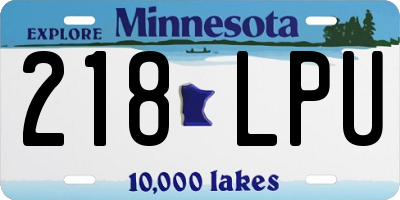 MN license plate 218LPU