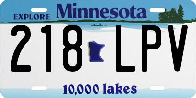 MN license plate 218LPV