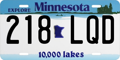 MN license plate 218LQD