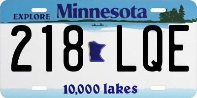 MN license plate 218LQE