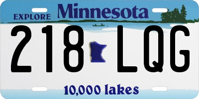 MN license plate 218LQG