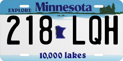 MN license plate 218LQH
