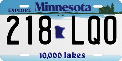 MN license plate 218LQO