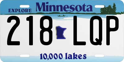 MN license plate 218LQP