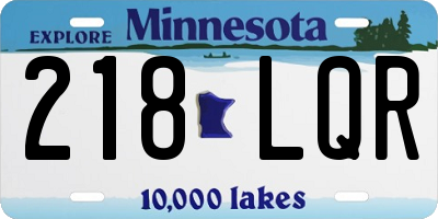 MN license plate 218LQR