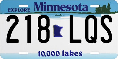 MN license plate 218LQS