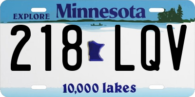 MN license plate 218LQV