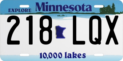 MN license plate 218LQX