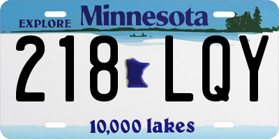 MN license plate 218LQY