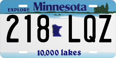 MN license plate 218LQZ
