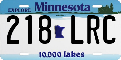 MN license plate 218LRC