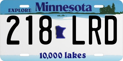 MN license plate 218LRD