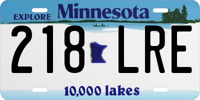 MN license plate 218LRE