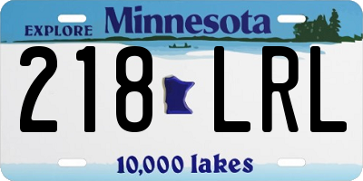 MN license plate 218LRL