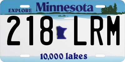 MN license plate 218LRM