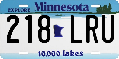 MN license plate 218LRU