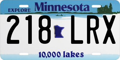 MN license plate 218LRX