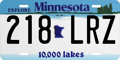 MN license plate 218LRZ