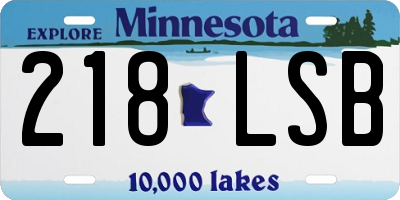 MN license plate 218LSB