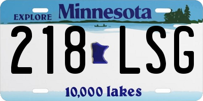 MN license plate 218LSG