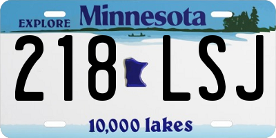MN license plate 218LSJ