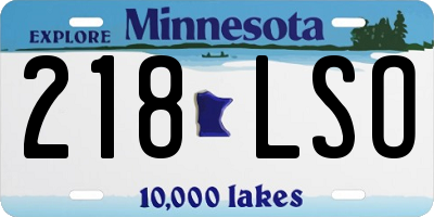 MN license plate 218LSO